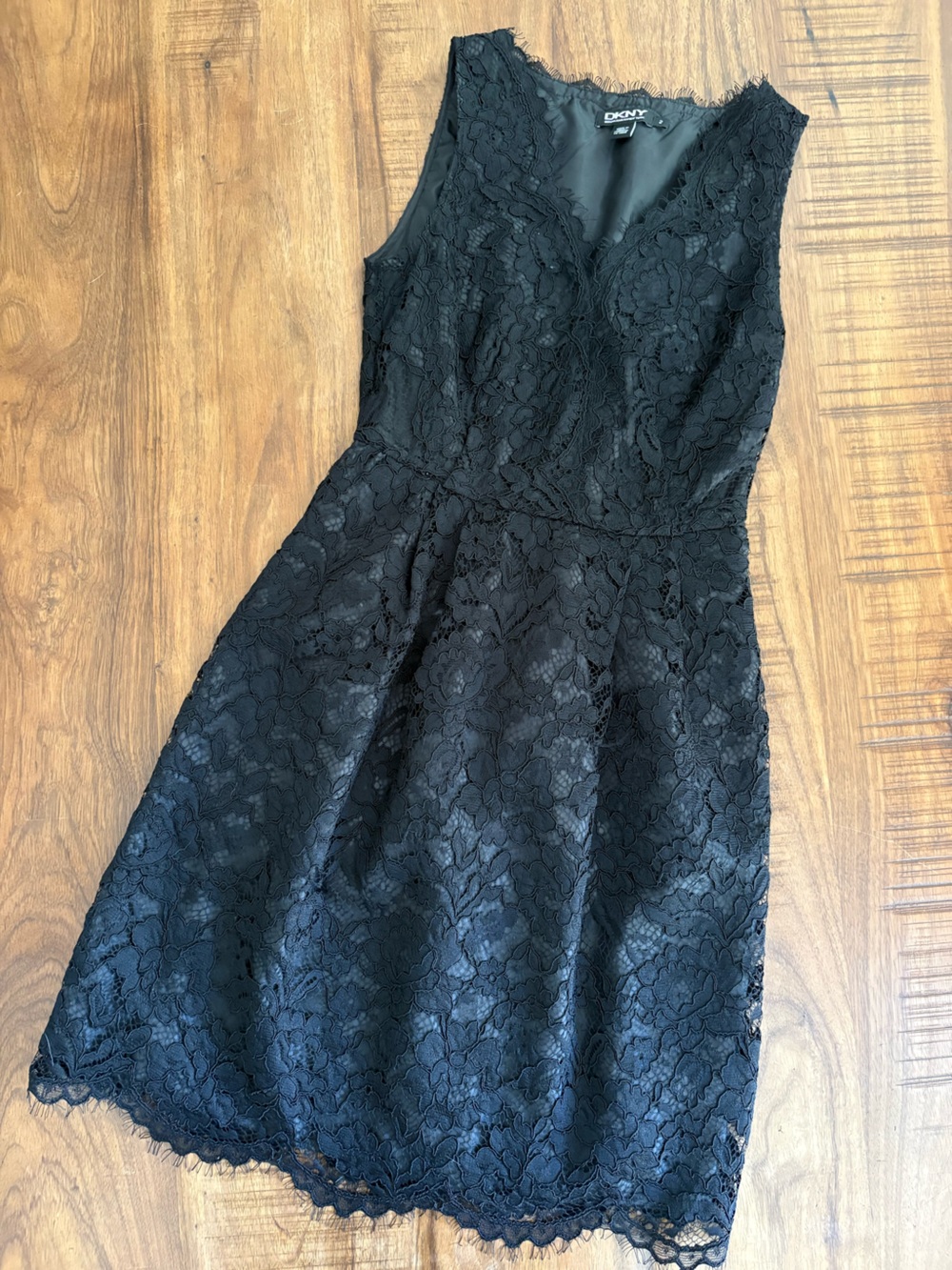 Gorgeous DKNY Black Lace Fit & Flare Dress